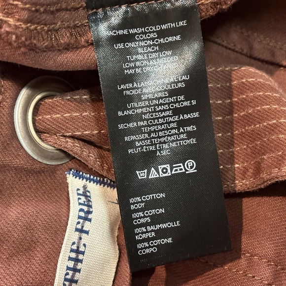 Free People We The Free Fields Of Flowers Wide-Leg Overalls Bib L Mocha $128NWOT - Picture 11 of 11